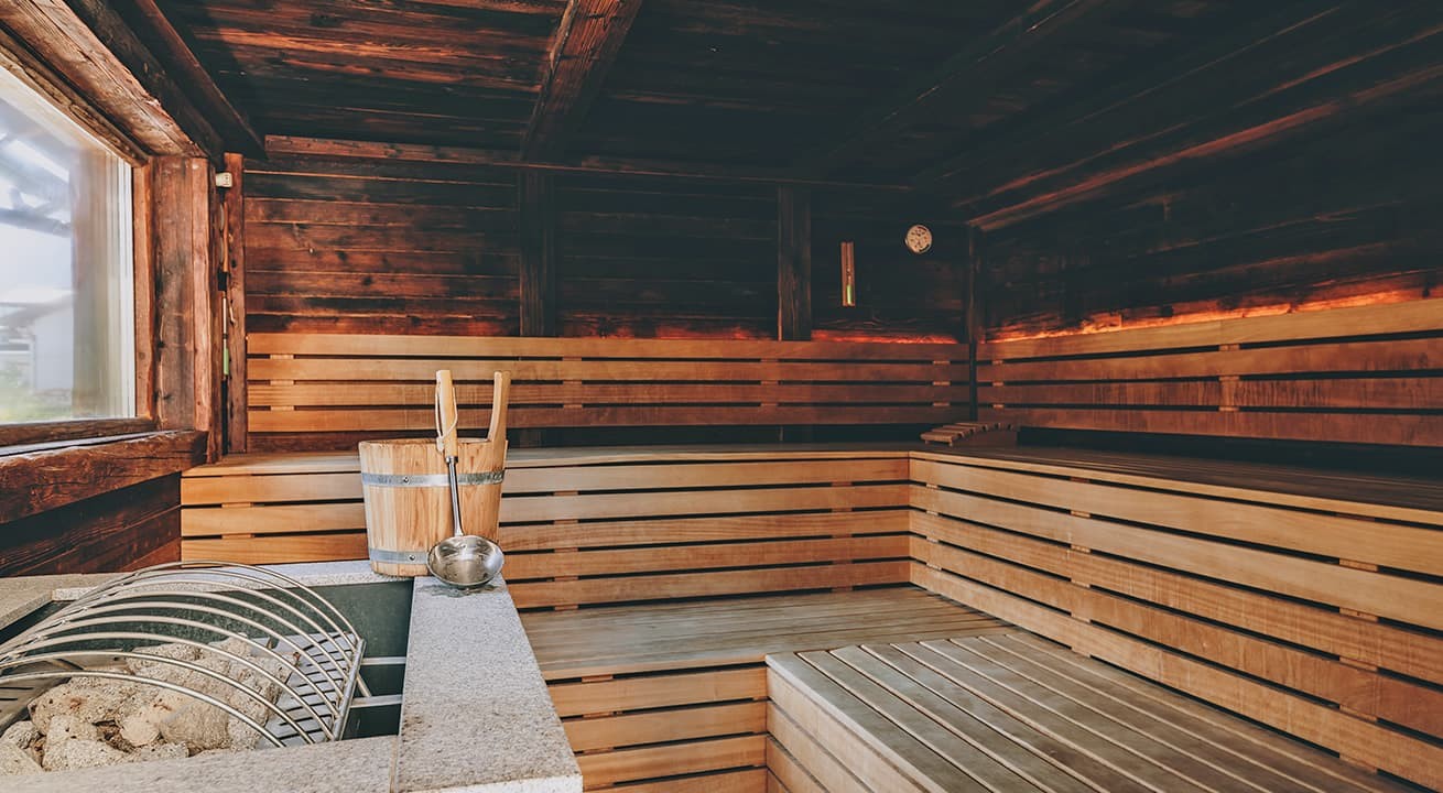 Finnische Au&szlig;enblocksauna