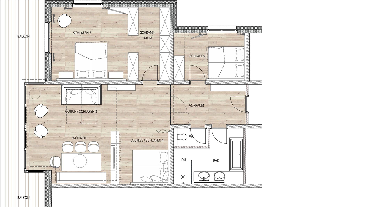 Zimmerplan Familiensuite