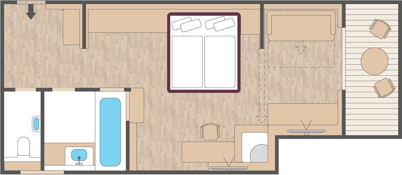 Zimmerplan Romantiksuite de luxe