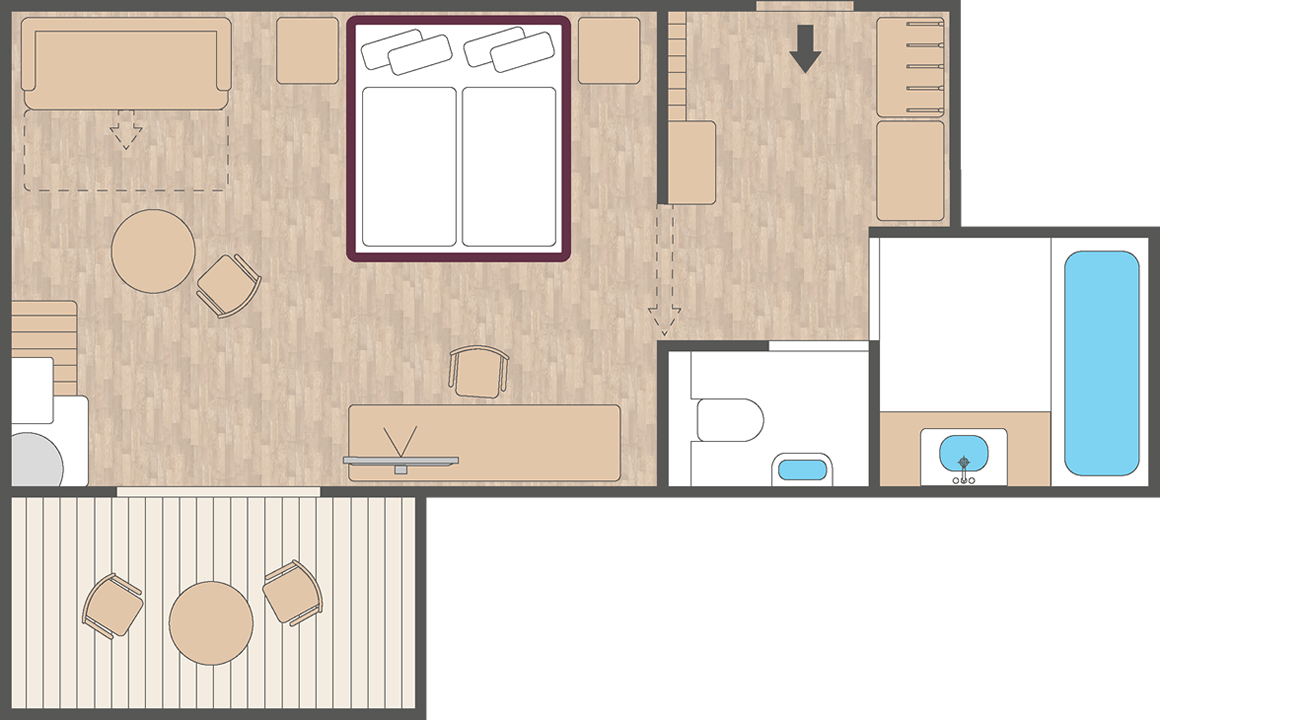 Zimmerplan Romantiksuite
