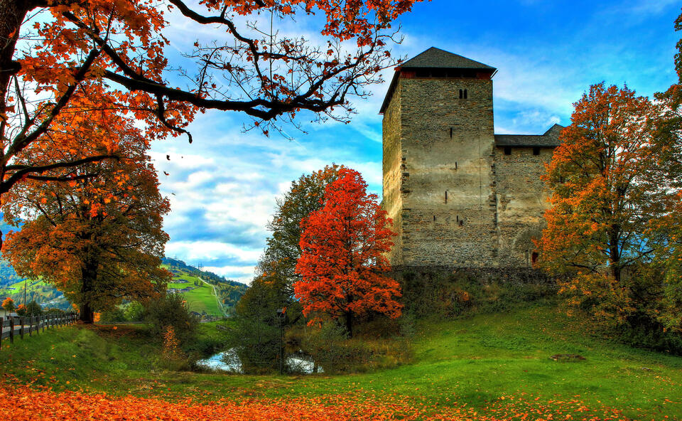 kaprun castle in autumn