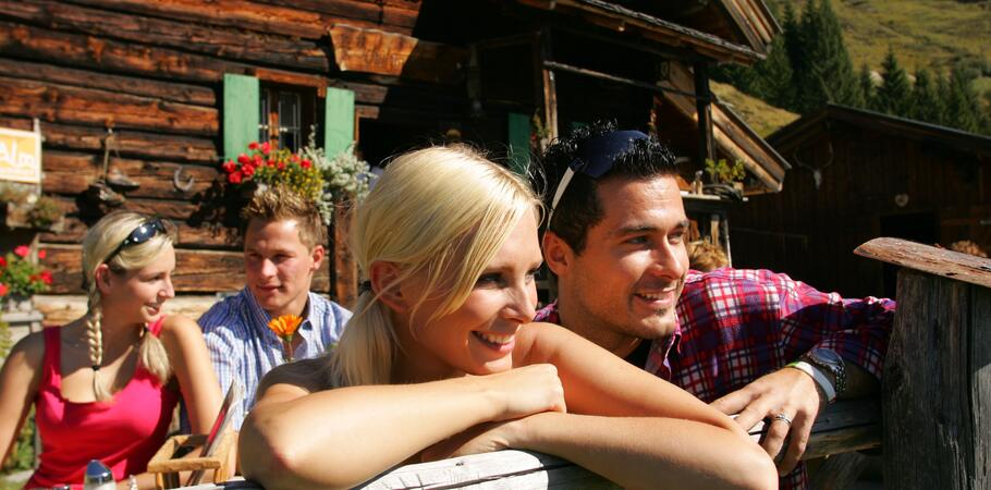 summer holiday hiking alpine hut