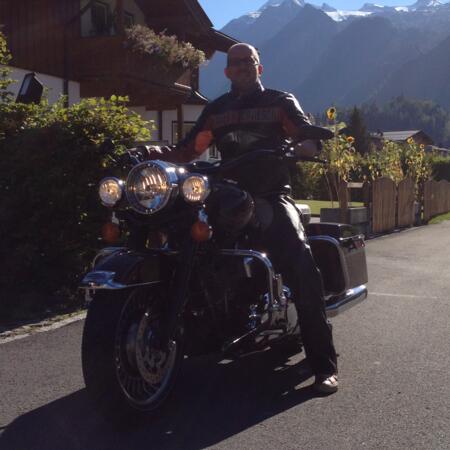 host stefan unterkofler on a motorcycle