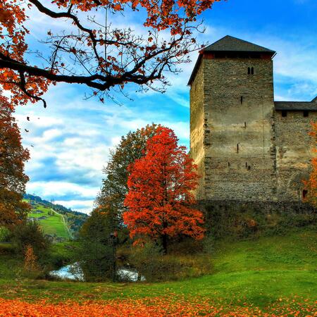 kaprun castle in autumn