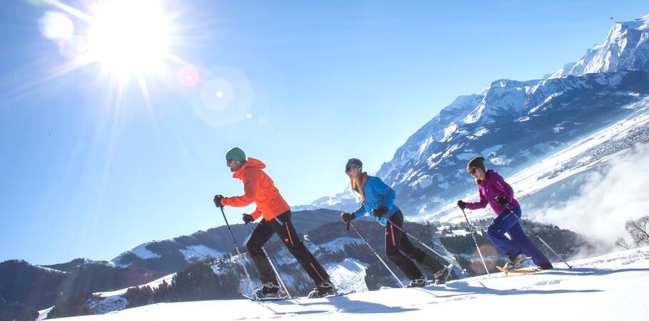 snow shoeing kaprun winter