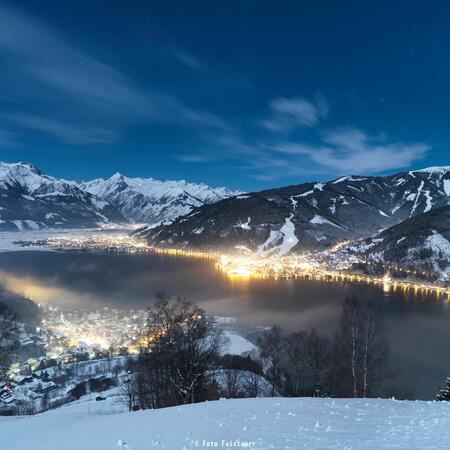 lake zeller see winter night
