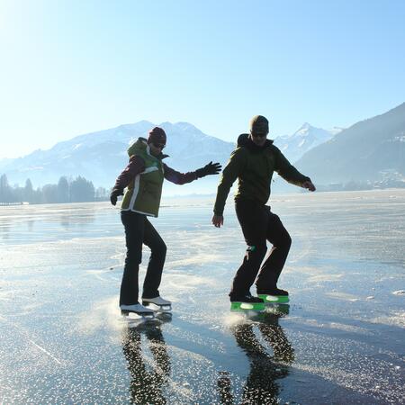 eislaufen am zeller see