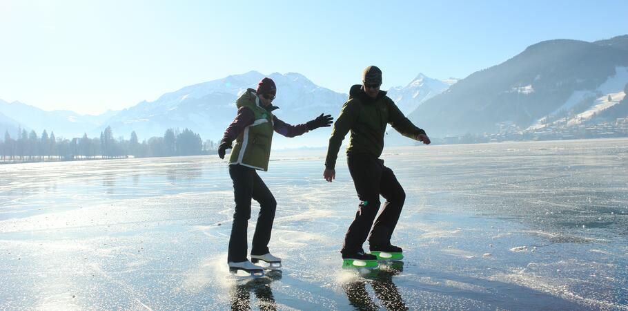 ice skating on lake zeller see