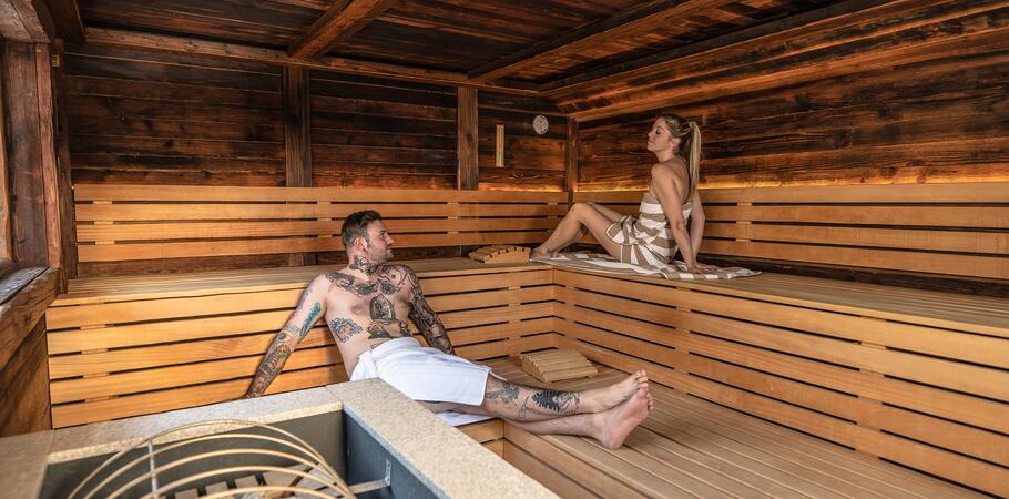 couple in the sauna