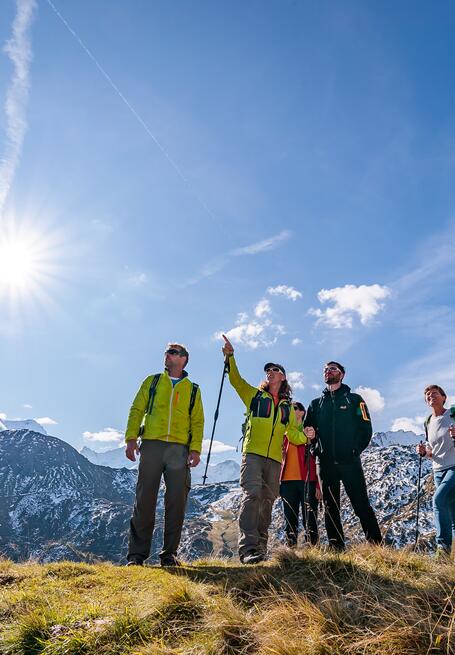 hiking group alps