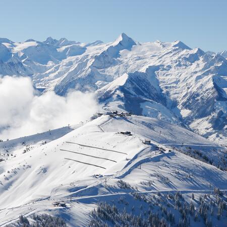 luftaufnahme skigebiet zell am see kaprun